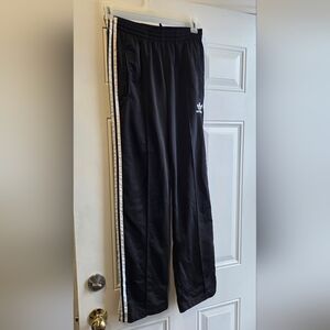 Adidas Black Joggers with White Accents Medium